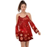 Four Red Butterflies With Flower Illustration Butterfly Flowers Boho Dress