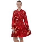 Four Red Butterflies With Flower Illustration Butterfly Flowers All Frills Chiffon Dress