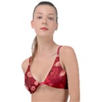 Four Red Butterflies With Flower Illustration Butterfly Flowers Knot Up Bikini Top