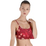 Four Red Butterflies With Flower Illustration Butterfly Flowers Layered Top Bikini Top 