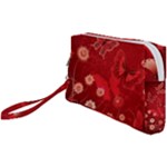 Four Red Butterflies With Flower Illustration Butterfly Flowers Wristlet Pouch Bag (Small)