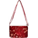 Four Red Butterflies With Flower Illustration Butterfly Flowers Double Gusset Crossbody Bag