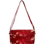 Four Red Butterflies With Flower Illustration Butterfly Flowers Removable Strap Clutch Bag