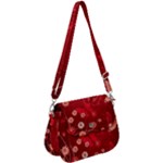 Four Red Butterflies With Flower Illustration Butterfly Flowers Saddle Handbag