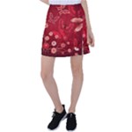 Four Red Butterflies With Flower Illustration Butterfly Flowers Tennis Skirt