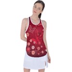 Four Red Butterflies With Flower Illustration Butterfly Flowers Racer Back Mesh Tank Top