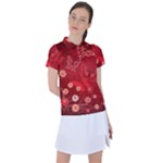 Four Red Butterflies With Flower Illustration Butterfly Flowers Women s Polo Tee
