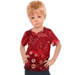 Four Red Butterflies With Flower Illustration Butterfly Flowers Kids  Sports Tee