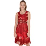 Four Red Butterflies With Flower Illustration Butterfly Flowers Knee Length Skater Dress With Pockets