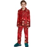 Four Red Butterflies With Flower Illustration Butterfly Flowers Kids  Long Sleeve Velvet Pajamas Set