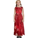 Four Red Butterflies With Flower Illustration Butterfly Flowers Kids  Satin Sleeveless Maxi Dress