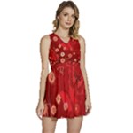 Four Red Butterflies With Flower Illustration Butterfly Flowers Sleeveless High Waist Mini Dress