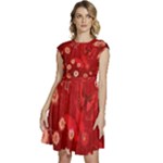 Four Red Butterflies With Flower Illustration Butterfly Flowers Cap Sleeve High Waist Dress