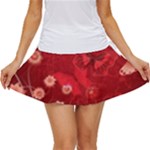 Four Red Butterflies With Flower Illustration Butterfly Flowers Women s Skort