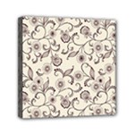 White And Brown Floral Wallpaper Flowers Background Pattern Mini Canvas 6  x 6  (Stretched)