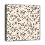 White And Brown Floral Wallpaper Flowers Background Pattern Mini Canvas 8  x 8  (Stretched)