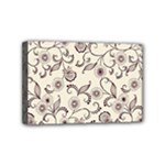 White And Brown Floral Wallpaper Flowers Background Pattern Mini Canvas 6  x 4  (Stretched)