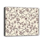 White And Brown Floral Wallpaper Flowers Background Pattern Canvas 10  x 8  (Stretched)