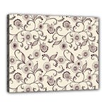 White And Brown Floral Wallpaper Flowers Background Pattern Canvas 20  x 16  (Stretched)