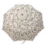 White And Brown Floral Wallpaper Flowers Background Pattern Folding Umbrellas