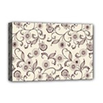 White And Brown Floral Wallpaper Flowers Background Pattern Deluxe Canvas 18  x 12  (Stretched)