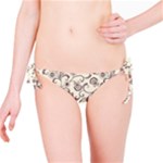 White And Brown Floral Wallpaper Flowers Background Pattern Bikini Bottoms