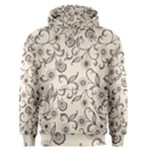 White And Brown Floral Wallpaper Flowers Background Pattern Men s Core Hoodie