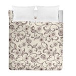 White And Brown Floral Wallpaper Flowers Background Pattern Duvet Cover Double Side (Full/ Double Size)