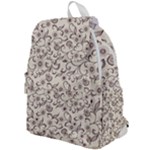 White And Brown Floral Wallpaper Flowers Background Pattern Top Flap Backpack