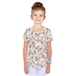 White And Brown Floral Wallpaper Flowers Background Pattern Kids  One Piece Tee