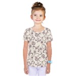 White And Brown Floral Wallpaper Flowers Background Pattern Kids  One Piece Tee