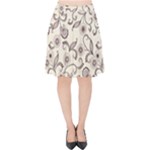 White And Brown Floral Wallpaper Flowers Background Pattern Velvet High Waist Skirt