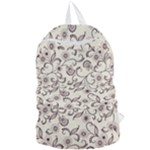 White And Brown Floral Wallpaper Flowers Background Pattern Foldable Lightweight Backpack