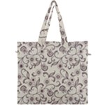 White And Brown Floral Wallpaper Flowers Background Pattern Canvas Travel Bag