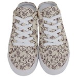 White And Brown Floral Wallpaper Flowers Background Pattern Half Slippers