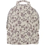 White And Brown Floral Wallpaper Flowers Background Pattern Mini Full Print Backpack