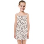 White And Brown Floral Wallpaper Flowers Background Pattern Kids  Summer Sun Dress