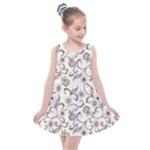 White And Brown Floral Wallpaper Flowers Background Pattern Kids  Summer Dress