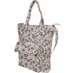 White And Brown Floral Wallpaper Flowers Background Pattern Shoulder Tote Bag