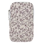 White And Brown Floral Wallpaper Flowers Background Pattern Waist Pouch (Small)