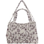 White And Brown Floral Wallpaper Flowers Background Pattern Double Compartment Shoulder Bag
