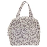 White And Brown Floral Wallpaper Flowers Background Pattern Boxy Hand Bag