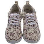 White And Brown Floral Wallpaper Flowers Background Pattern Mens Athletic Shoes