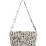 White And Brown Floral Wallpaper Flowers Background Pattern Removable Strap Clutch Bag