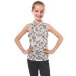 White And Brown Floral Wallpaper Flowers Background Pattern Kids  Sleeveless Polo Tee