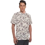 White And Brown Floral Wallpaper Flowers Background Pattern Men s Polo Tee