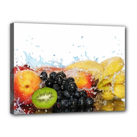 Variety Of Fruit Water Berry Food Splash Kiwi Grape Canvas 16  x 12  (Stretched) from ArtsNow.com