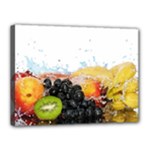 Variety Of Fruit Water Berry Food Splash Kiwi Grape Canvas 16  x 12  (Stretched)