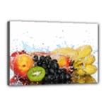 Variety Of Fruit Water Berry Food Splash Kiwi Grape Canvas 18  x 12  (Stretched)