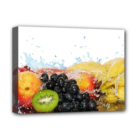 Variety Of Fruit Water Berry Food Splash Kiwi Grape Deluxe Canvas 16  x 12  (Stretched)  from ArtsNow.com